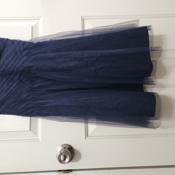 RALPH LAUREN Blue Pleated Tulle Evening dress - Picture 11 of 13